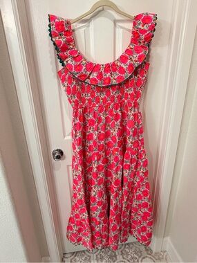 Pink City Prints Pink Floral Ruffled Sundress